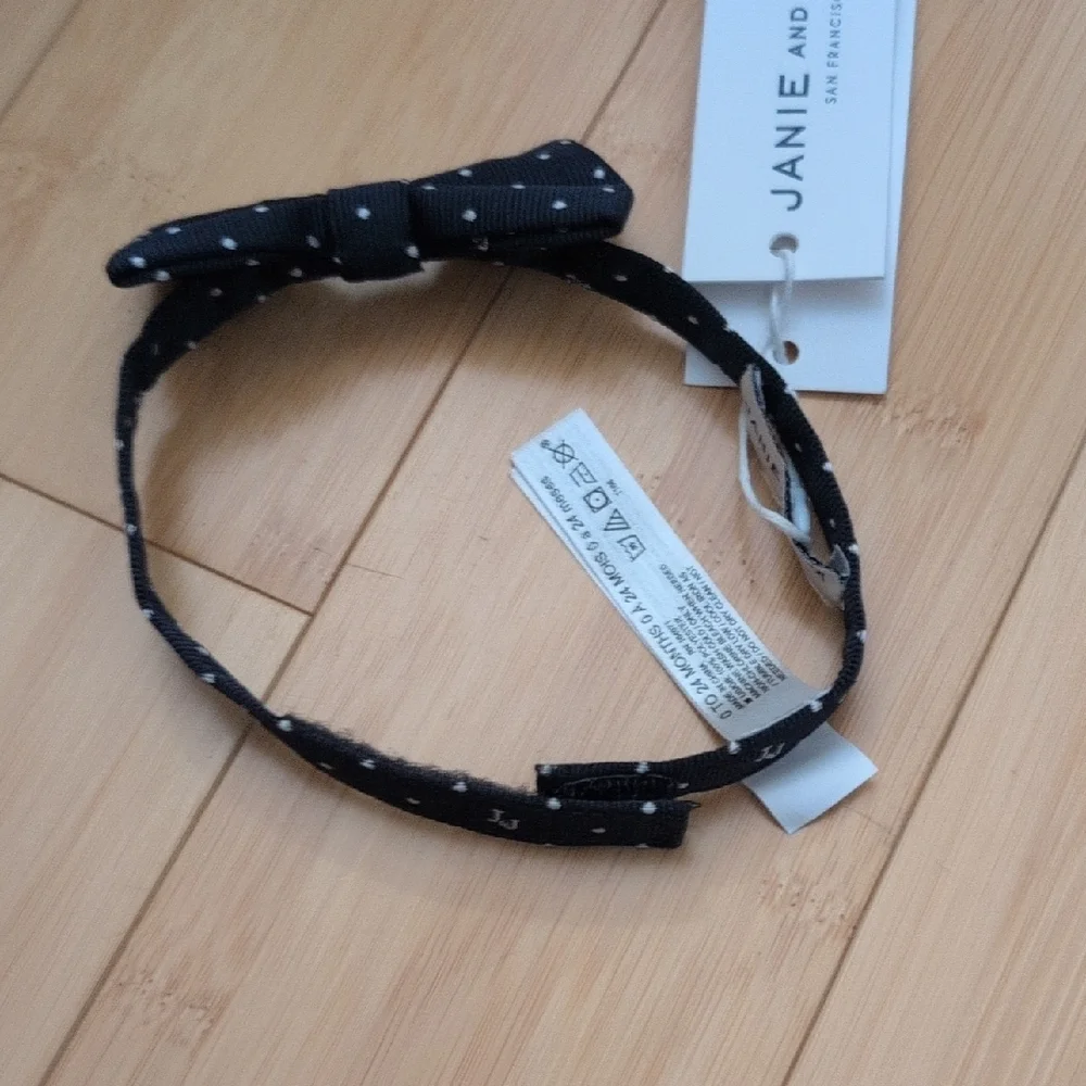 NWT Janie and Jack Navy Bow Tie with White Dots